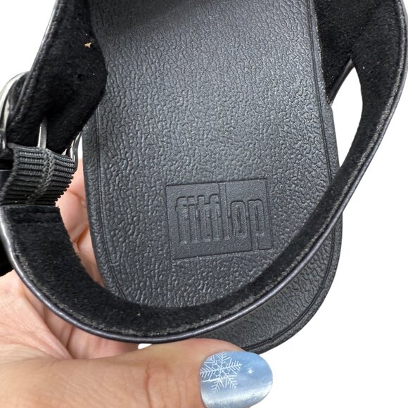 NWT Fitflop Lulu Cross Back Strap Balck Mirror Women's sandals size 10 - Picture 5 of 7
